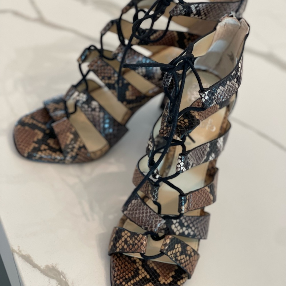 Vince Camuto gladiator/lace up block heel sandal